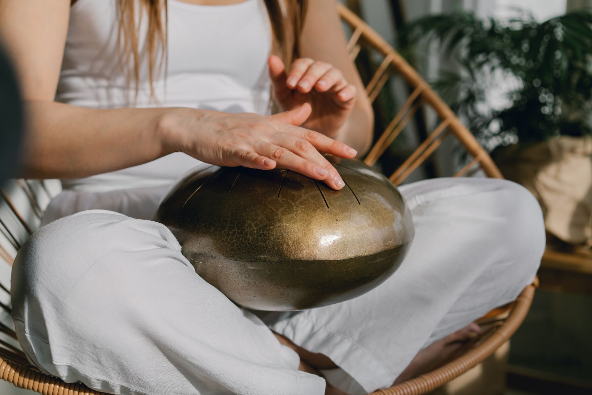 A Person Using Copper in Meditation