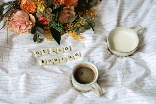 Coffee and Milk in a Cup