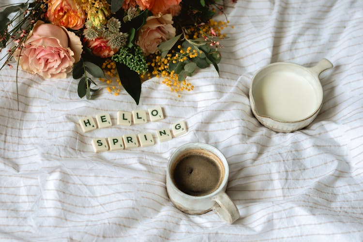 Coffee And Milk In A Cup