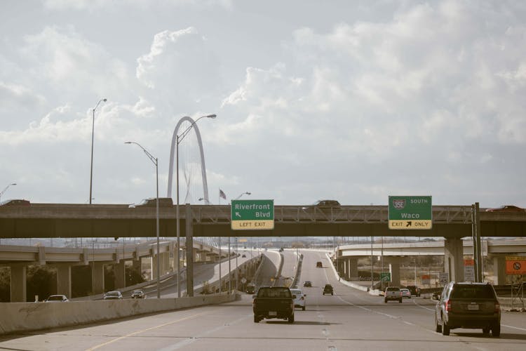 Cars Driving On A Highway In Texas, United States