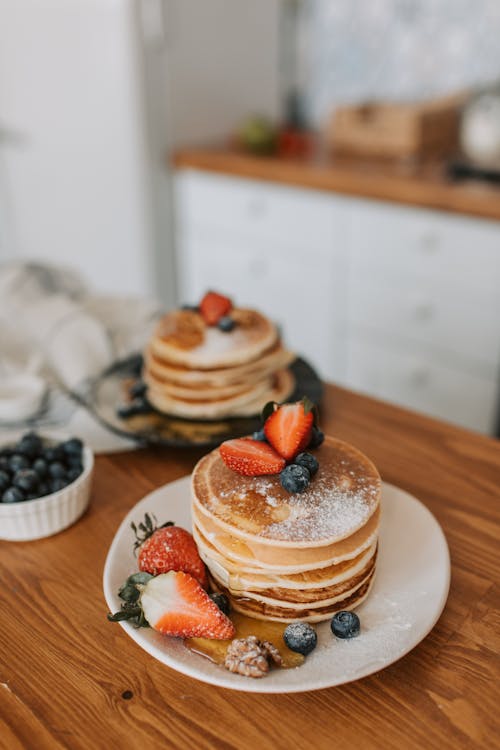 Free Close Up Photo of Pancakes on Plate Stock Photo
