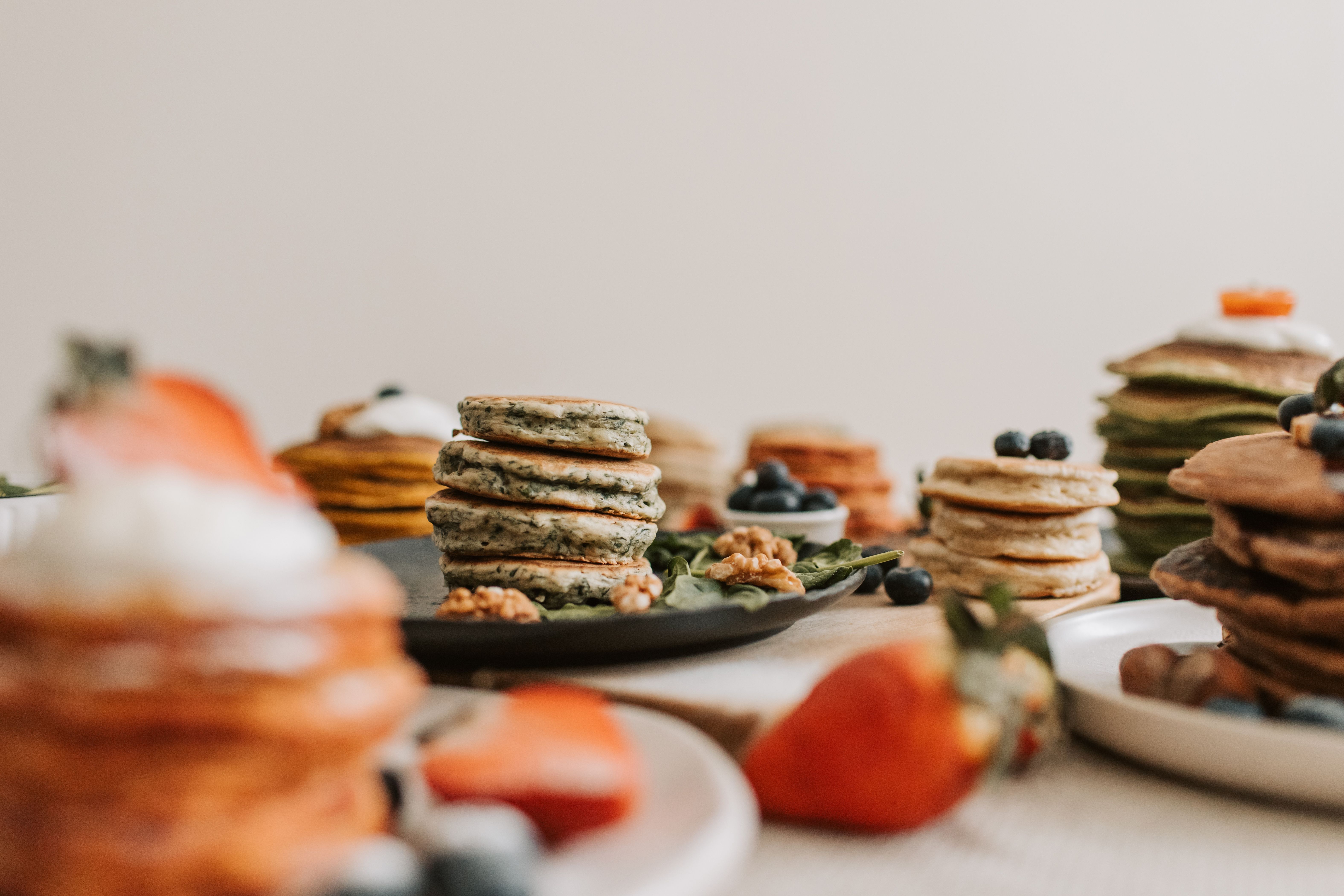 Loaded Pancakes with a Herb Salad