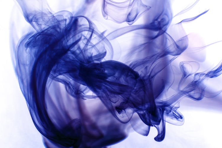 Blue Smoke On White Background