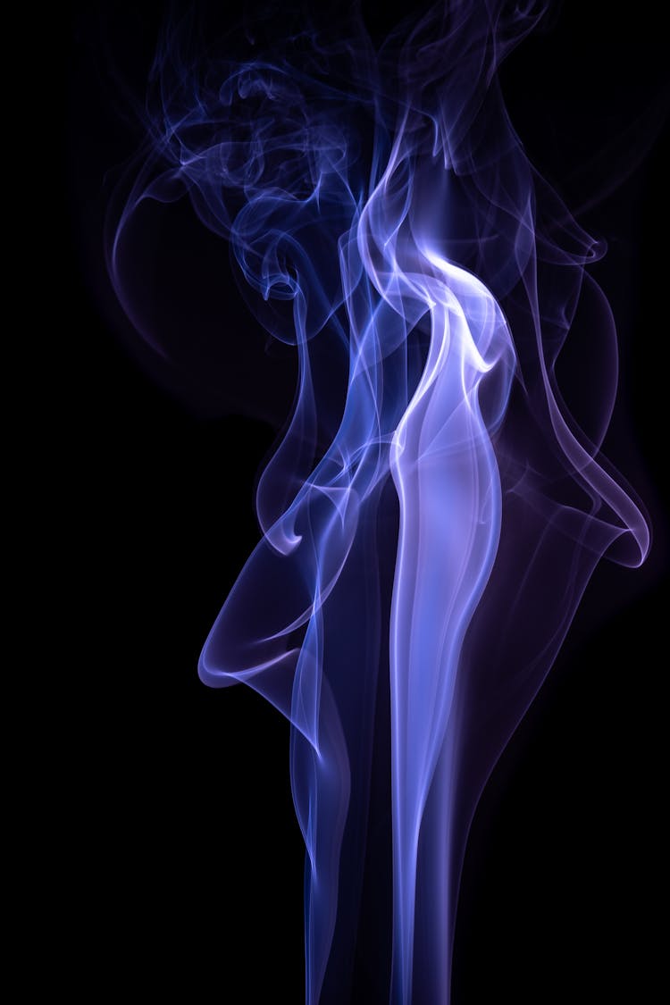 Blue And Purple Smoke With Black Background