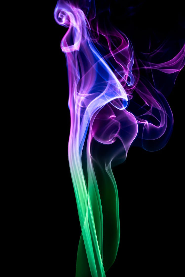 Green Blue And Purple Smoke