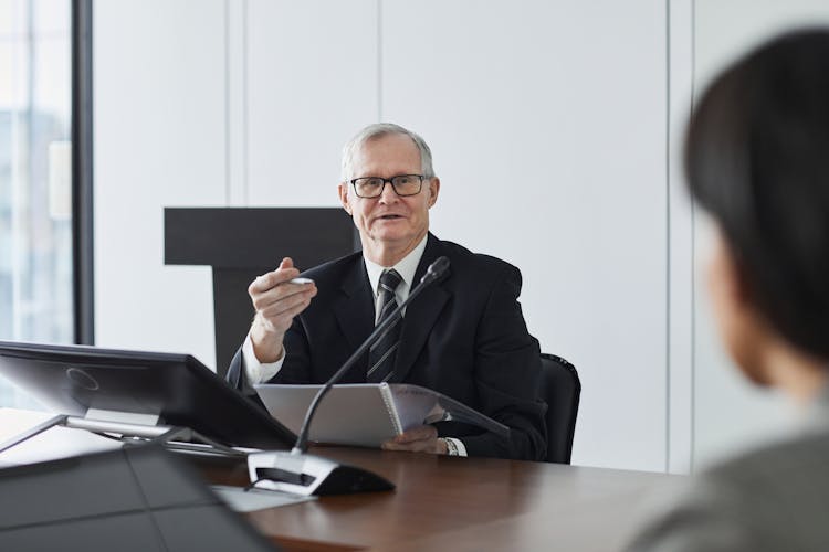 Professional Man Talking At A Conference Room 