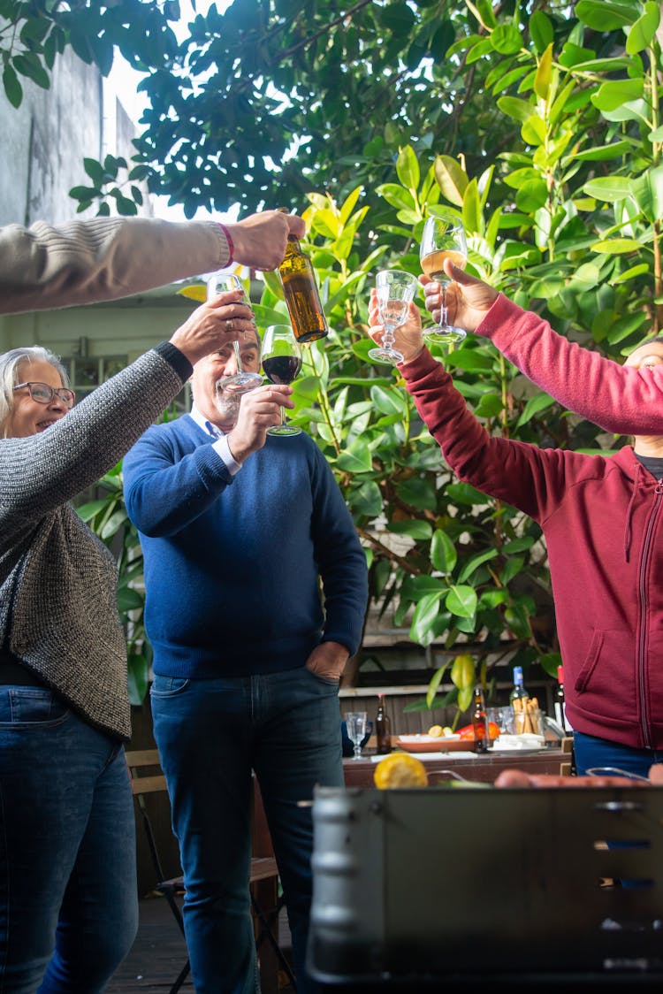 A Group Of Friends Clinking Glasses