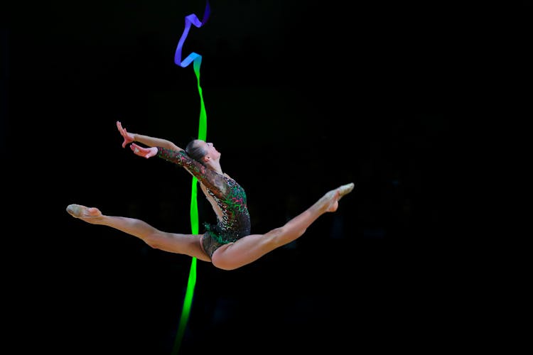 Ballerina Doing Splits In The Air 