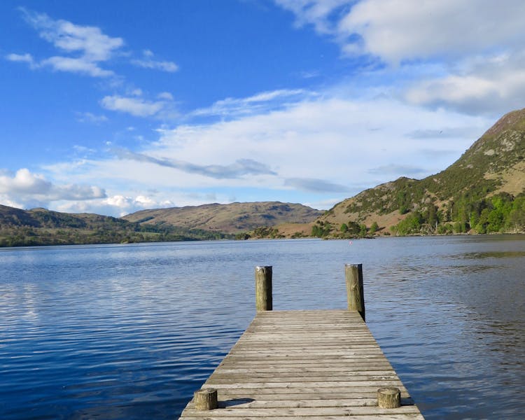 Gray Dock In Lake