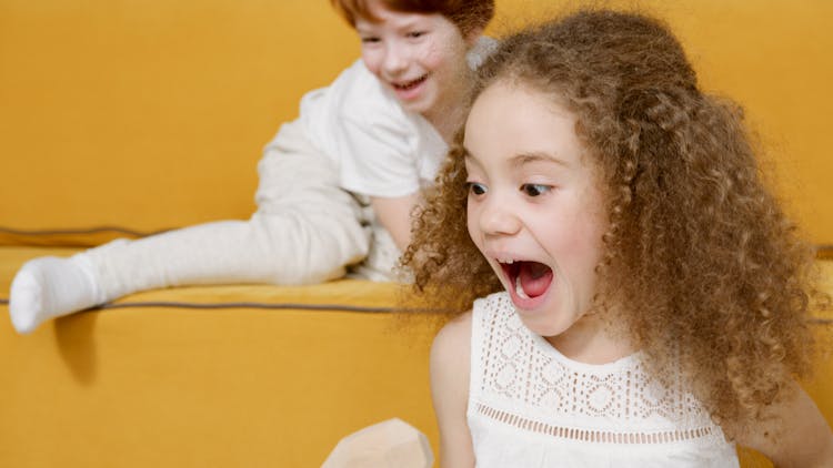 A Young Girl Shouting