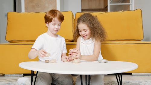 Children Playing Wooden Toys
