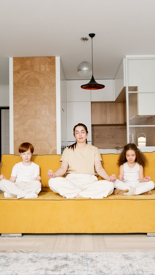 Children participating in yoga competitions