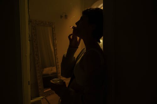A Woman Smoking Cigarette