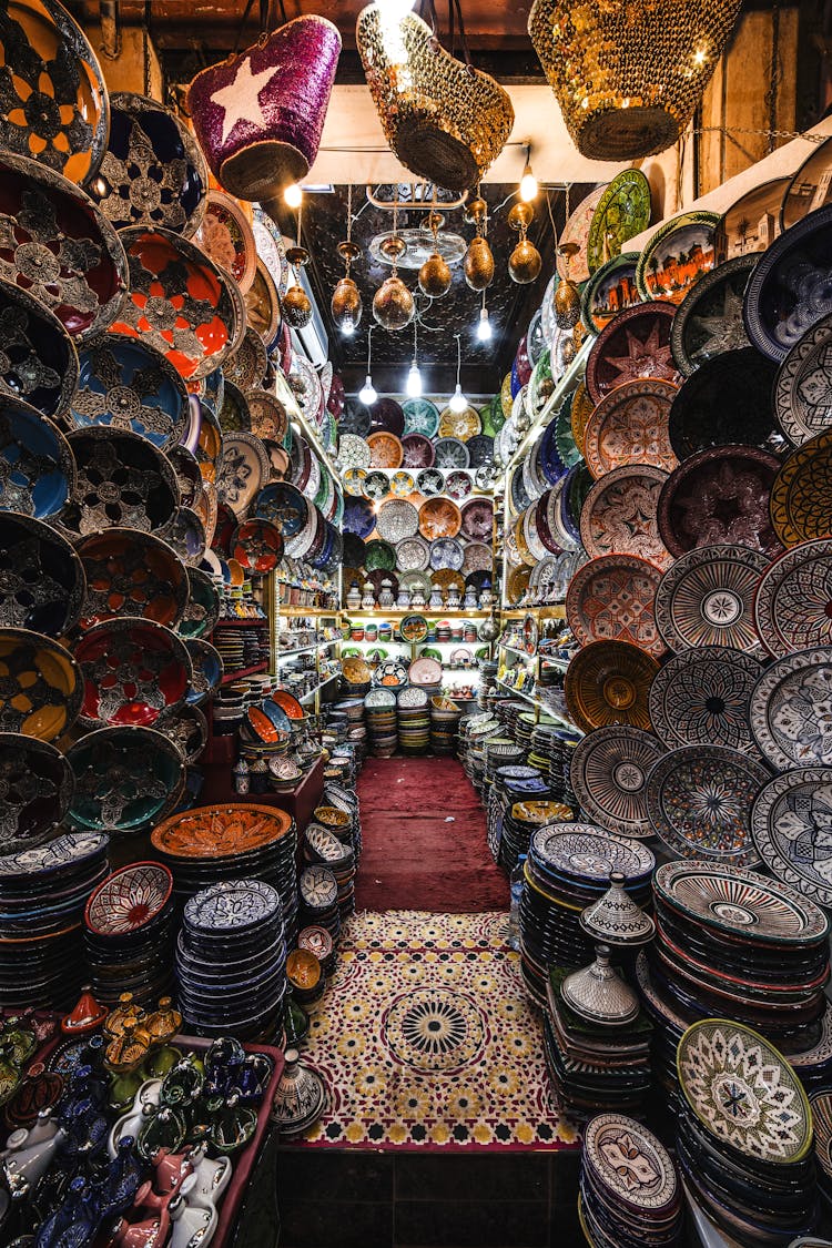 Oriental Shop With Traditional Eastern Crockery