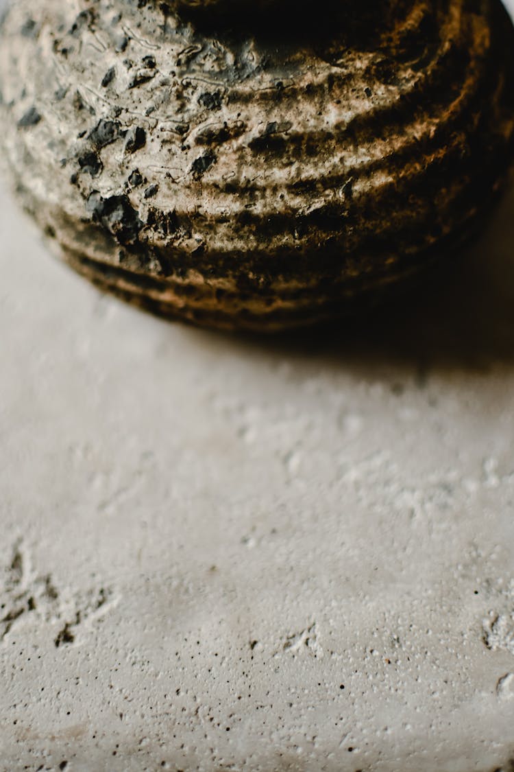 Photograph Of A Vase On A Concrete Surface