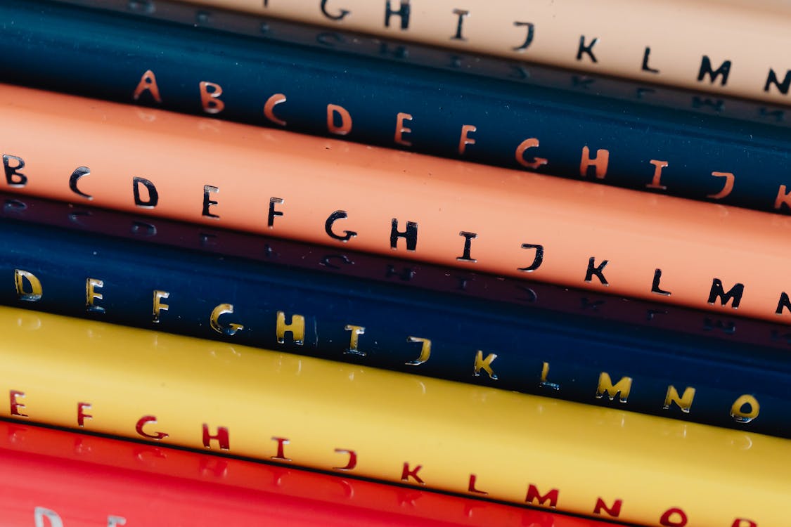 Close-up of Colorful Book Bindings 