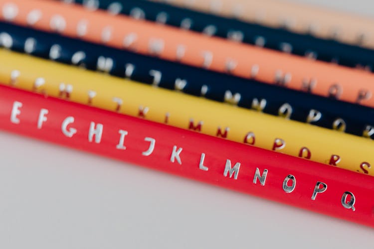 Pencils With Letters In Alphabetical Order