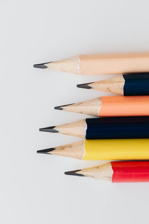 Close-Up Photograph of Colorful Pencils