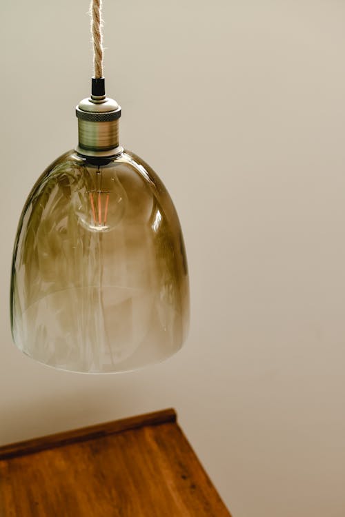 Free Bell Glass Bottle Lamp  Hanging Stock Photo