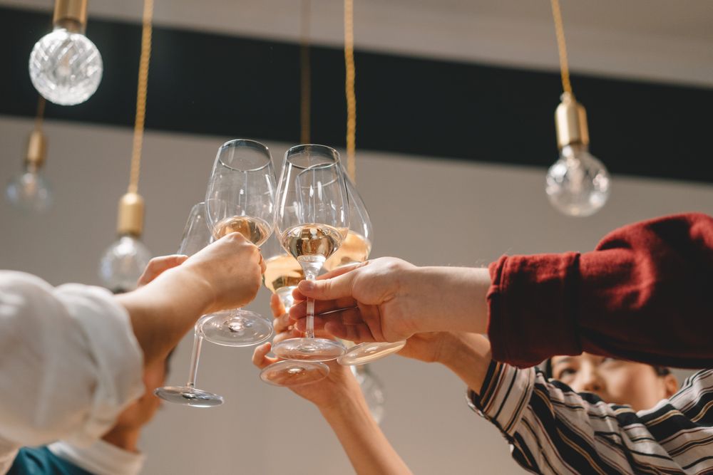 Friends celebrating with a toast