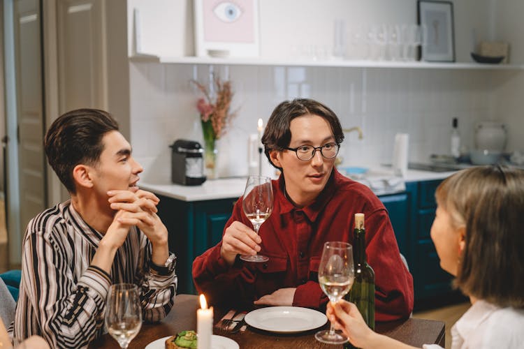 Friends Drinking Wine