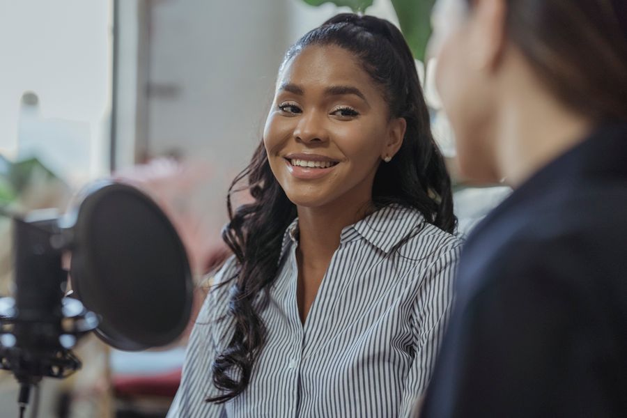 Speaker answering questions on camera — photo by George Milton on Pexels