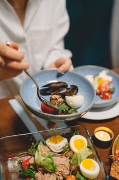 Lettuce Eggs Seafood Garden Salad With Seafood