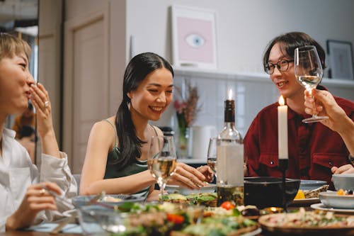 Free People Eating and Dining Together  Stock Photo