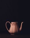 White and Brown Floral Ceramic Teapot