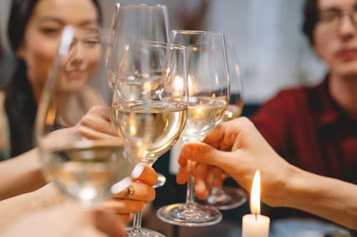 Free A Group Toasting Their Glasses Stock Photo