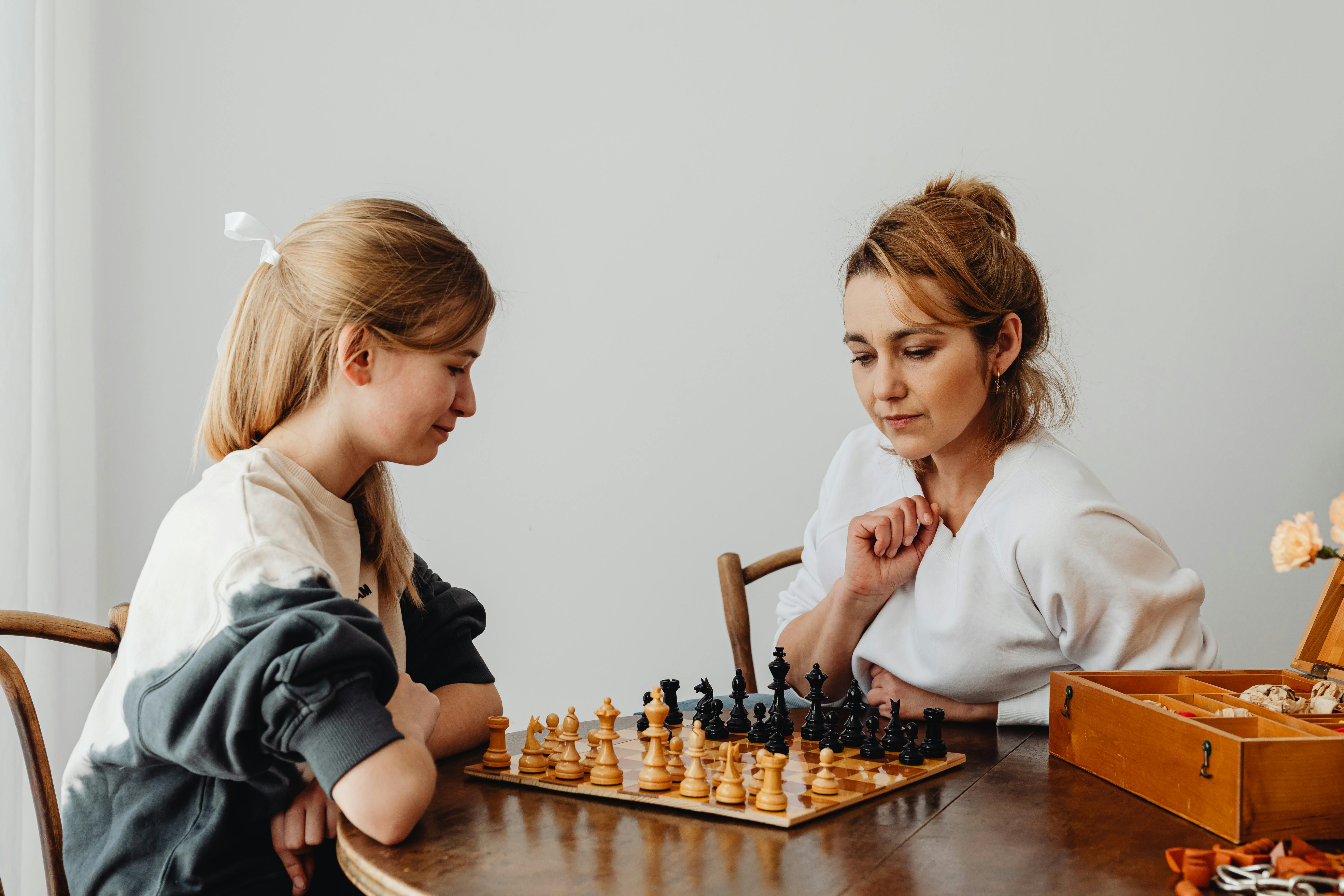 Woman Playing Chess with a Friend in Video Chat Stock Image - Image of  everyday, call: 195688261