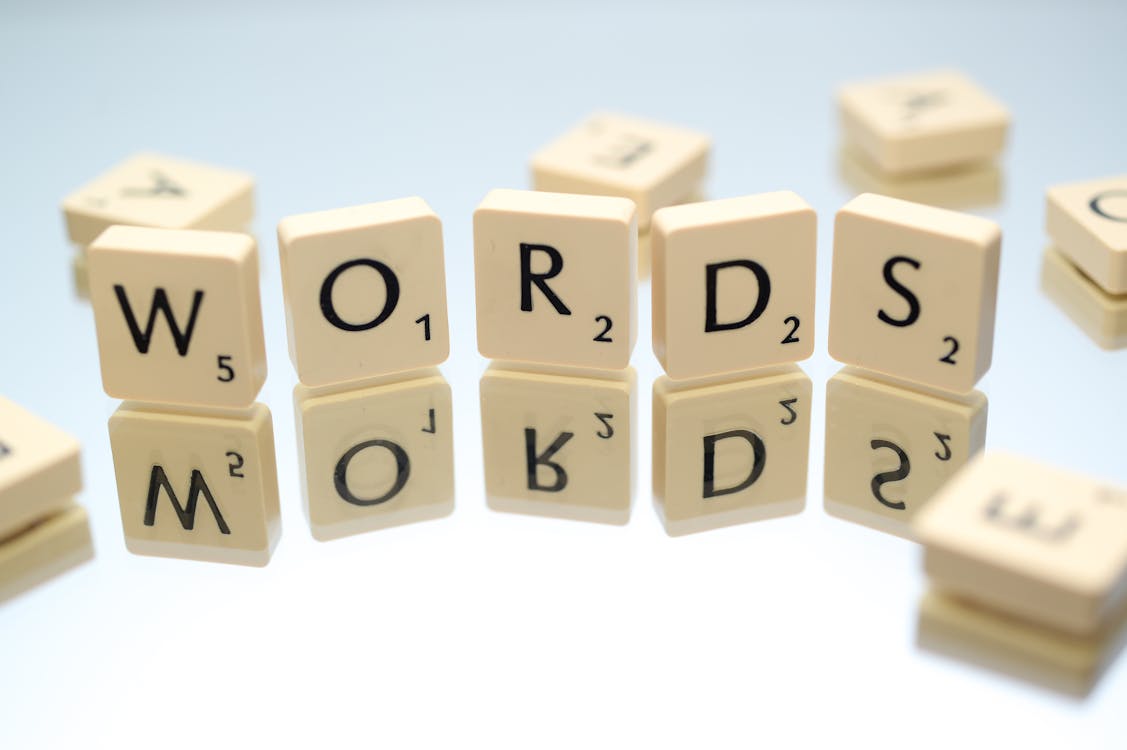 Free Words Text Scrabble Blocks Stock Photo