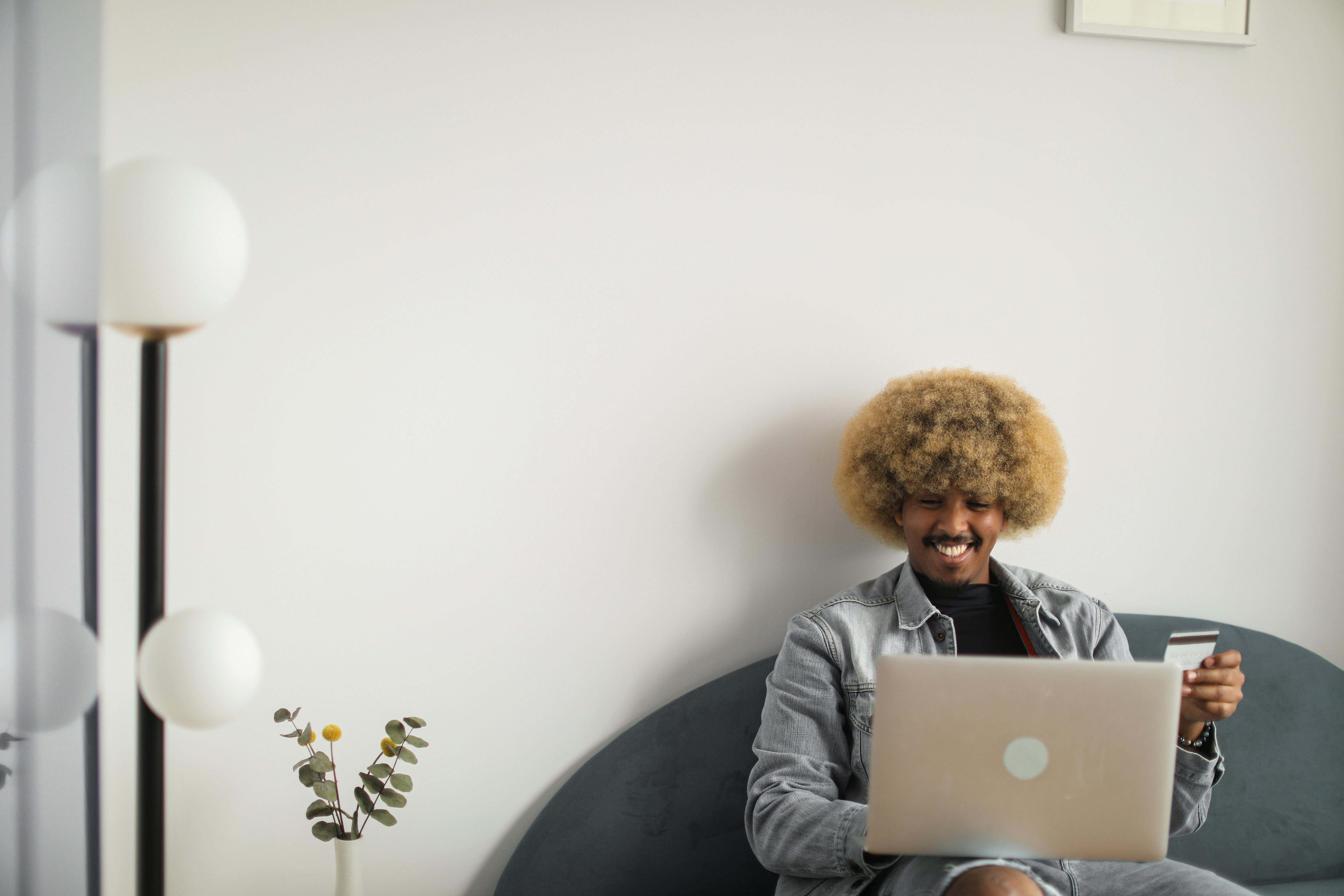 a man buying online