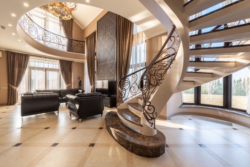 Marble staircase in a luxury residence
