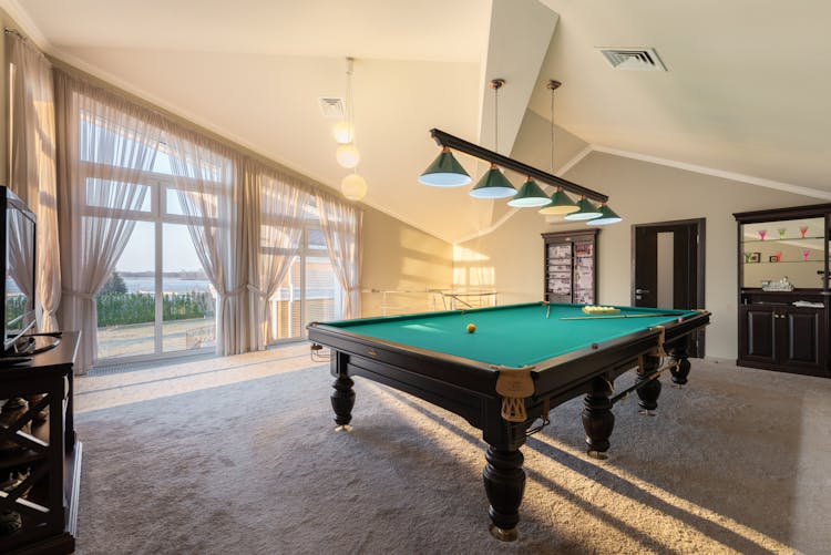 Pool Table In Modern Building