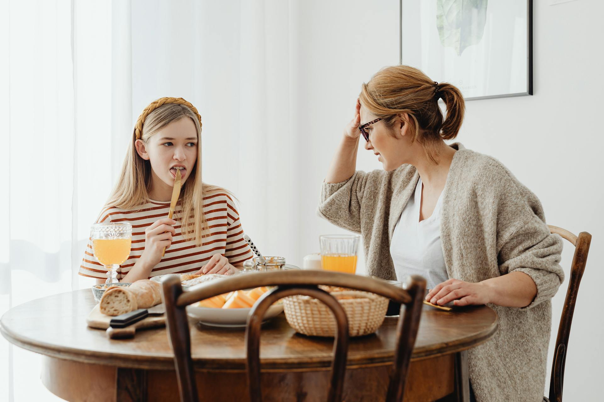 Daughter Being Stubborn During Breakfast