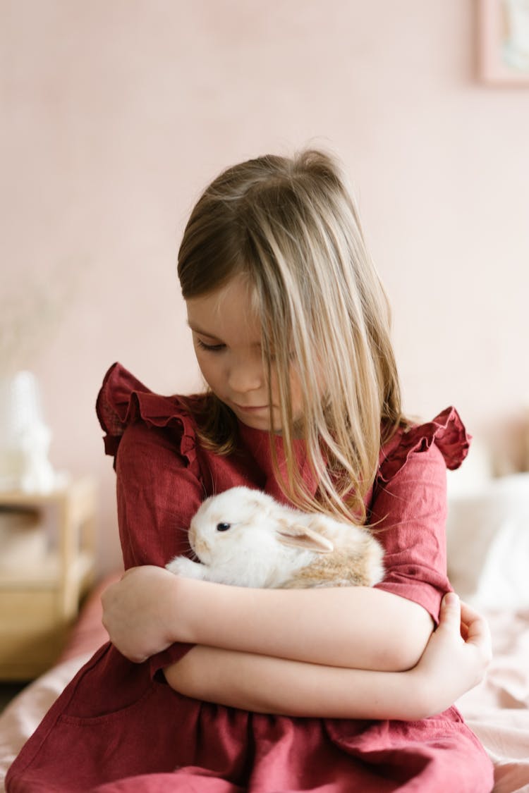 Girl Holding A Rabbit