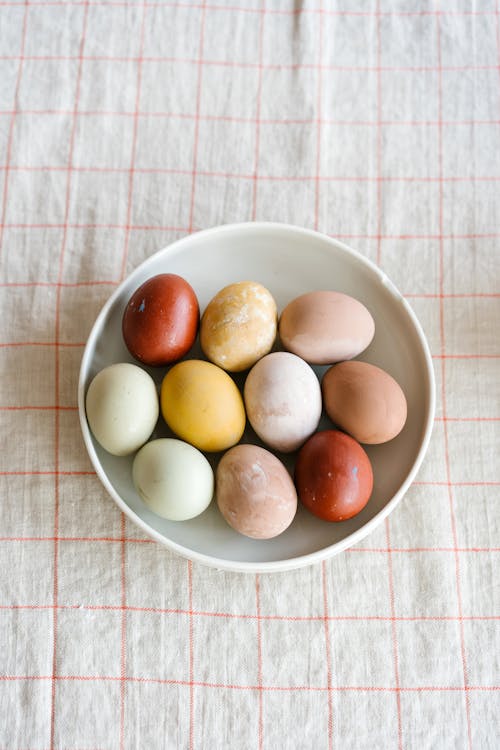 Ingyenes stockfotó felülnézet, hagyományos, húsvéti tojás témában