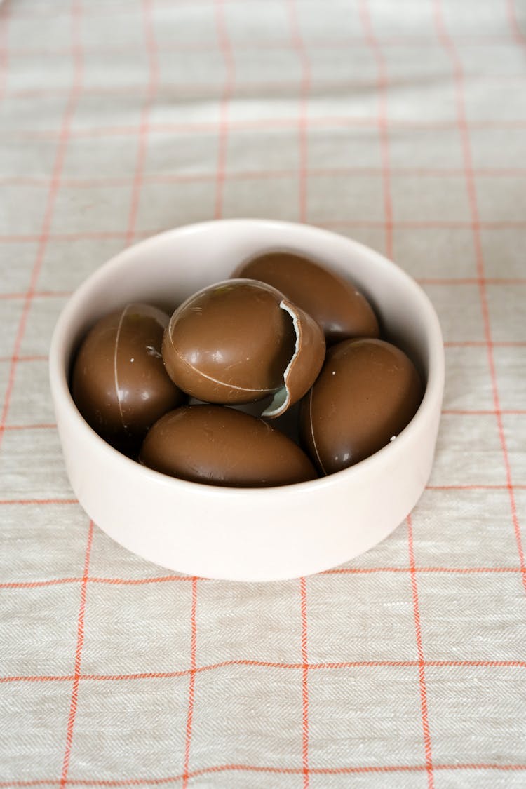 Chocolate Eggs Placed In Bowl