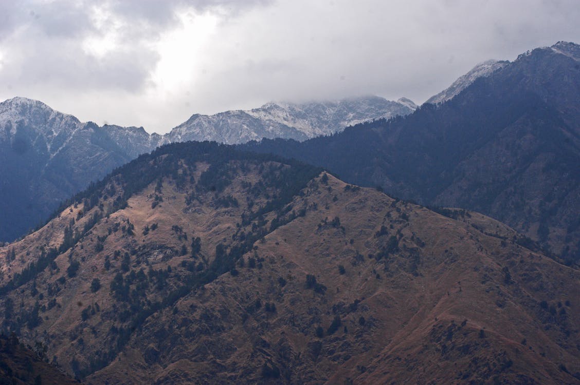 Free View of Mountain Summits Stock Photo