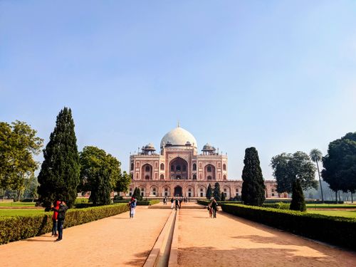 Free Explore the iconic Humayun's Tomb in New Delhi, India, captured against a clear, blue sky. Stock Photo