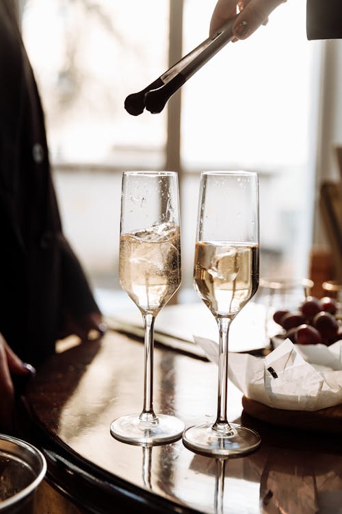 Kostnadsfria Kostnadsfri bild av champagne, glasögon, iced Stock foto