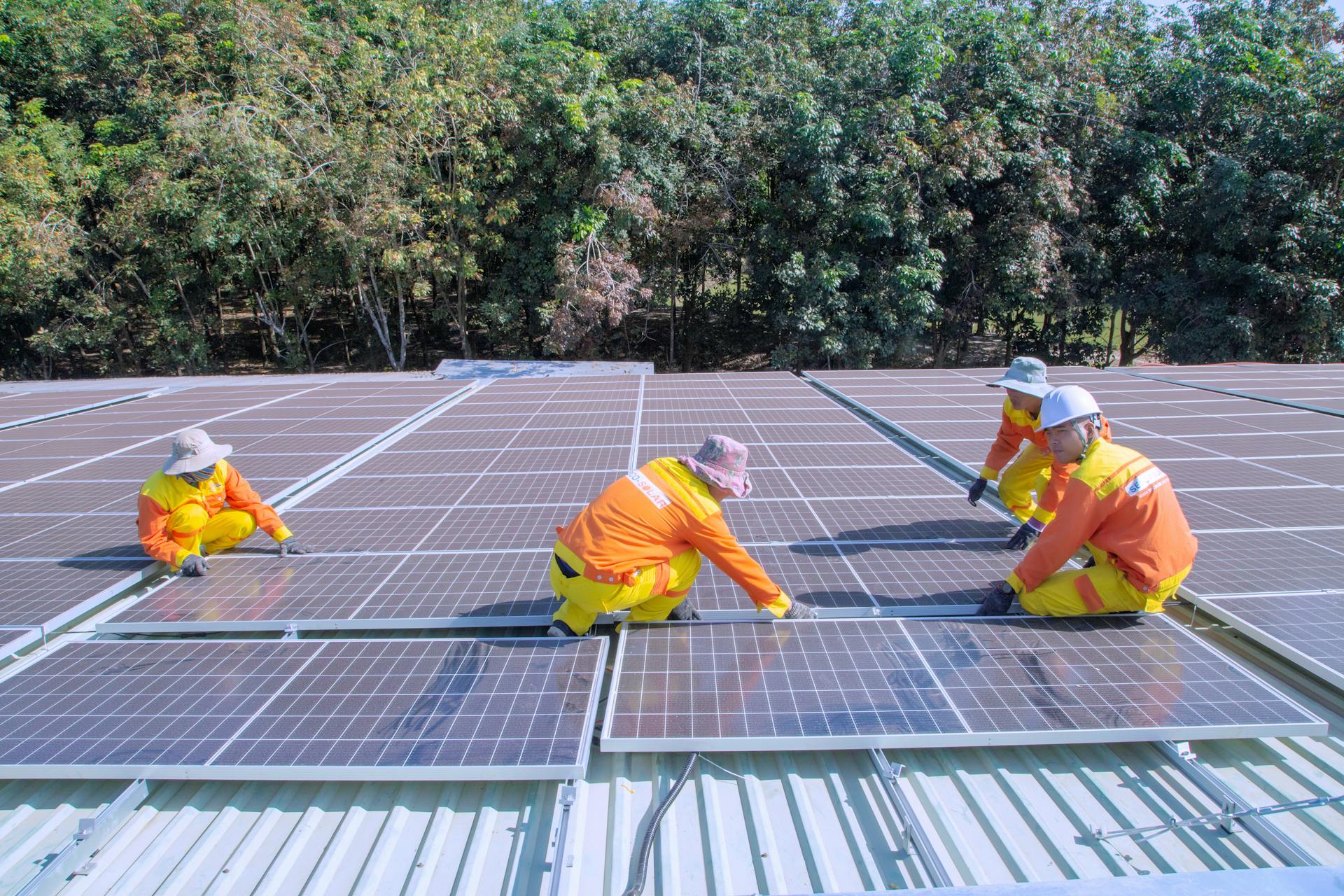 Solar Technicians Installing Solar Panels