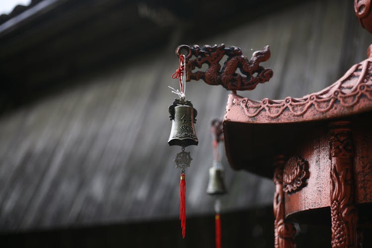 Silver Bell Hanging On The Roof