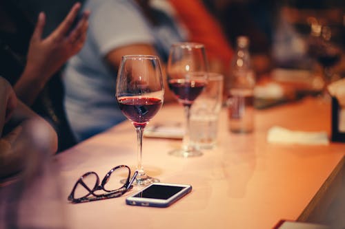 Free Wine Glasses On Table Stock Photo