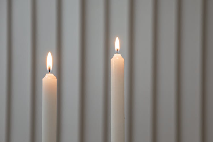 Close-Up Shot Of Burning Candles 