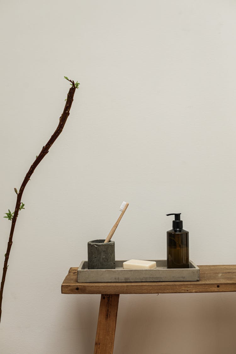 Wooden Toothbrush On Wooden Table