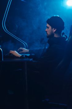 Man in Black Jacket Using Computer