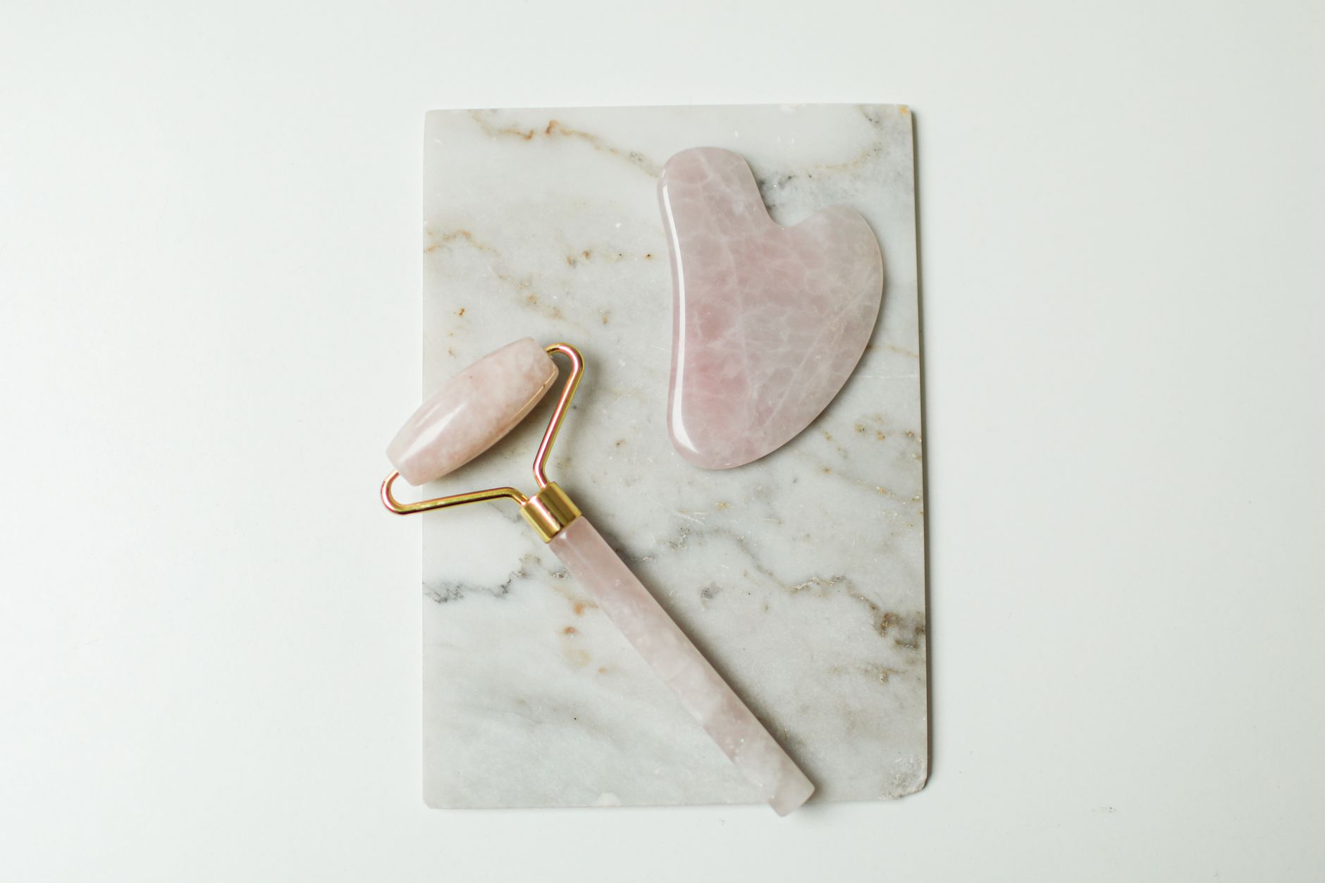 Rose Quartz Gua Sha & Roller Set