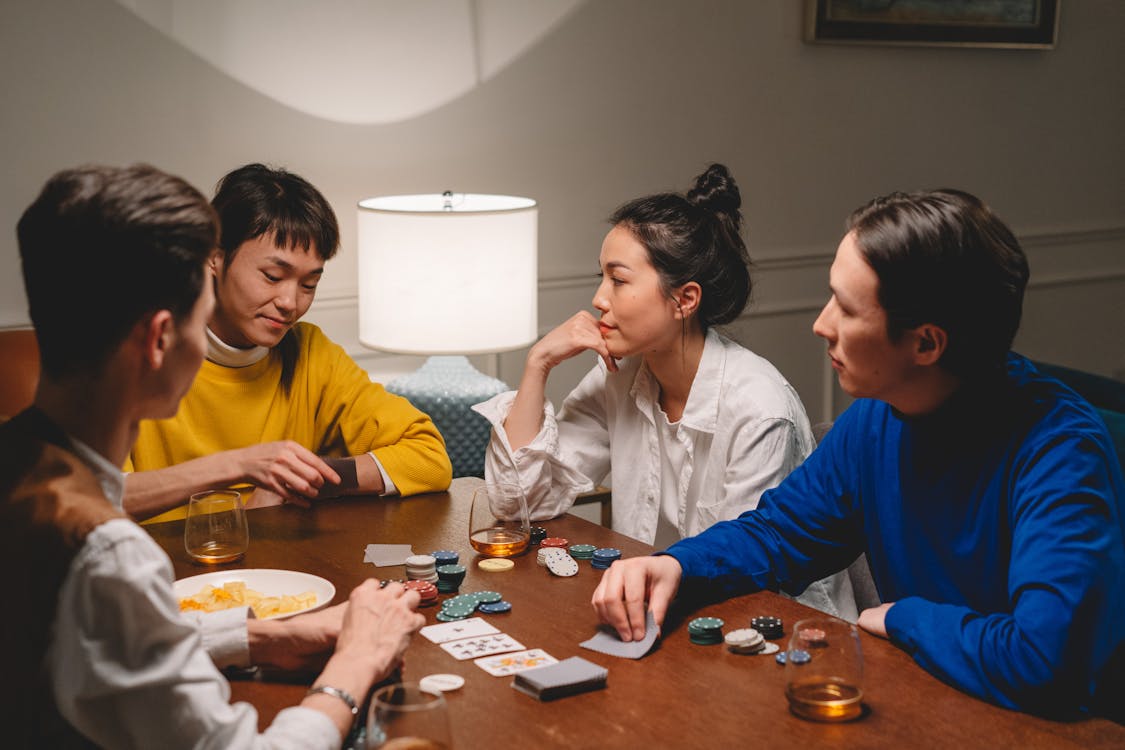 Free Group of People Playing Poker Stock Photo